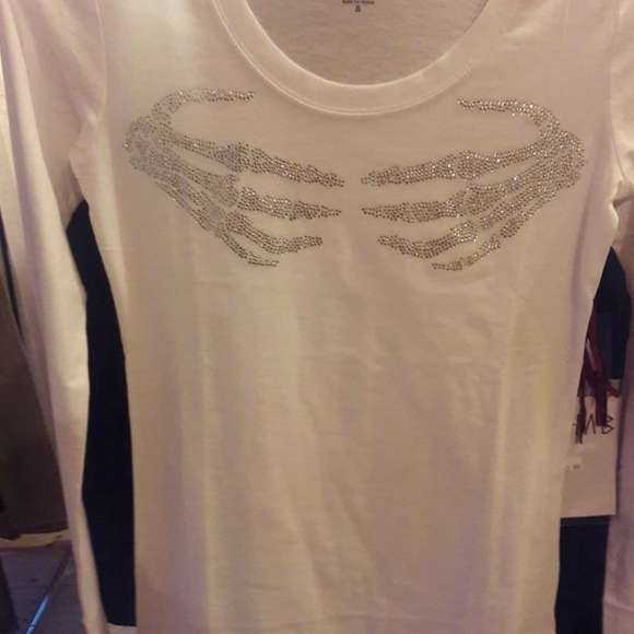 New Rhinestone Halloween Skull Hands Shirt - Picture 1 of 3